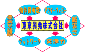 東京興発株式会社→物件保有数・アフターフォロー・誠実さ・交渉力・フットワーク・豊富な経験